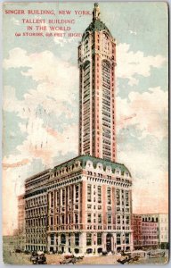 1908 Singer Building New York Tallest Bldg. In The World Antique Posted Postcard