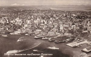 RPPC: Seattle, WA & Cascade Mountains, Ellis #1010, Mint (PC1057)
