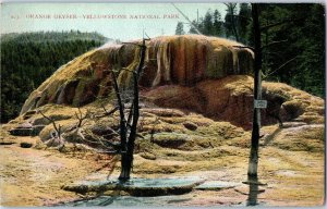 Orange Geyser Yellowstone National Park Montana Postcard