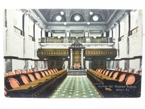 Interior of Parliament Buildings Victoria Canada Vintage Antique Postcard 1910