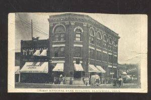 BLACKWELL OKLAHOMA DOWNTOWN FIRST NATIONAL BANK VINTAGE POSTCARD 1910