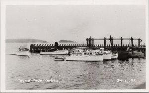 Sidney BC Tourist Yacht Harbour Boats Yachts Gowen Sutton RPPC Postcard G69