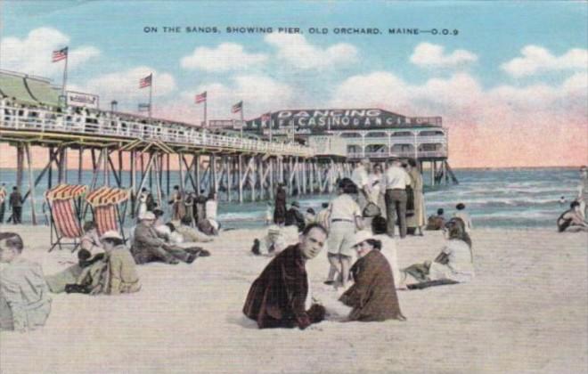 Maine Old Orchard On The Sands Showing Pier