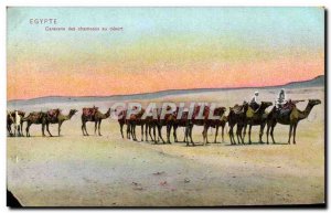Postcard Ancient Egypt Caravan of Camels in Desert