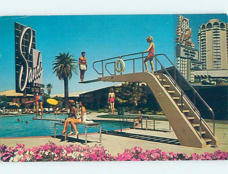 Pre-1980 DIVING BOARD AT THE SANDS CASINO HOTEL Las Vegas Nevada NV H0777