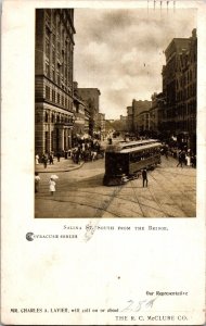 Salina St South from Bridge, Streetcar Syracuse NY c1906 Vintage Postcard P63