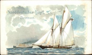 Nordd Lloyd Bremen Steamership Promo DAMPFER LAHN Oct 1903 Menu Top PC