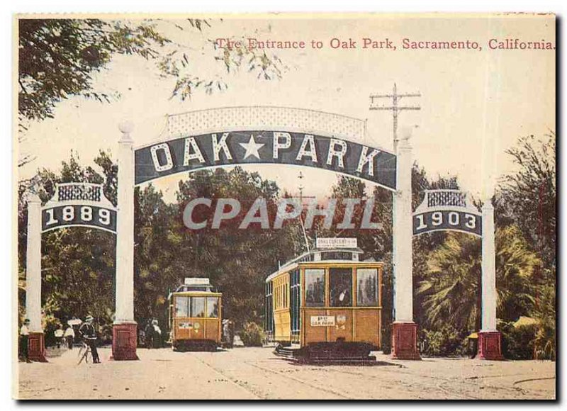 Modern Postcard The entrance to Oak Park Sacramento California