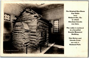 RPPC Lincon Birth Log Cabin Hodgenville KY Vintage Postcard B61
