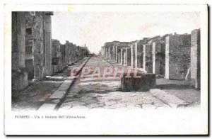 Old Postcard Pompei Via e Fontana dell A & # 39bbondauza