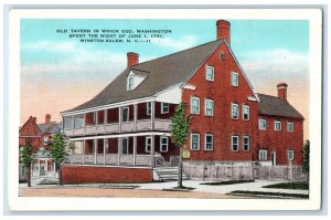 1920 Old Tavern Geo Washington Spent Night Winston-Salem North Carolina Postcard