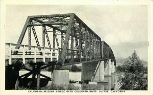 Blythe California Arizona Bridge 1940s RPPC Photo Postcard Gray Thompson 3520