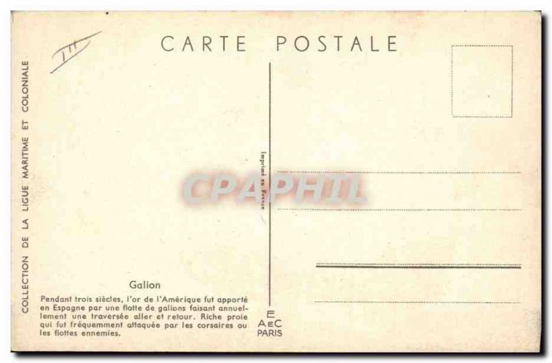 Postcard Old Boat Illustrator Haffner Galion