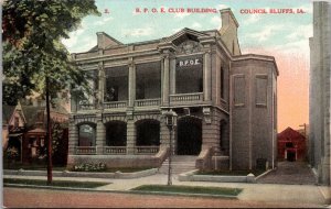 Postcard B.P.O.E. Club Building in Council Bluffs, Iowa~4567