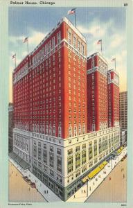 Chicago Illinois 1940s Postcard Palmer House Hotel