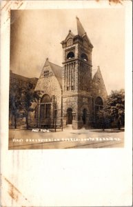 Real Photo Postcard First Presbyterian Church in South Bend, Indiana