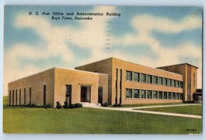 Boys Town Nebraska Postcard US Post Office Administration Building Exterior 1960