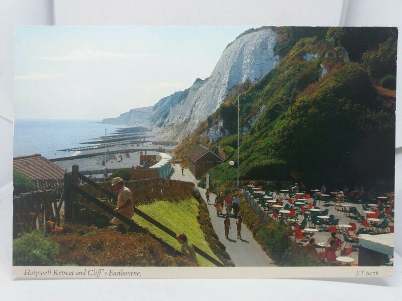 Vintage Postcard Holywell Retreat Cafe & Cliffs Eastbourne Sussex