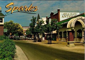 Sparks, NV Nevada  STREET SCENE  Victorian Square~Antique Store  4X6 Postcard