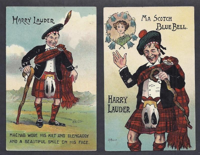 Scotland Harry Lauder Singer/Comic 3 Card Lot 1920s PPCs