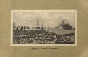 chile, VALPARAISO, Muelle de Pasajeros, Passenger Dock, Steamer (1910s) Postcard