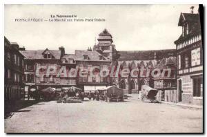 Postcard Old Normandy Pont L'Eveque Le Marche aux Fleurs Place Dubois