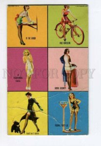 286296 MUTOSCOPE Pin-Up Girl COLLAGE 6 in 1 vintage USA Card