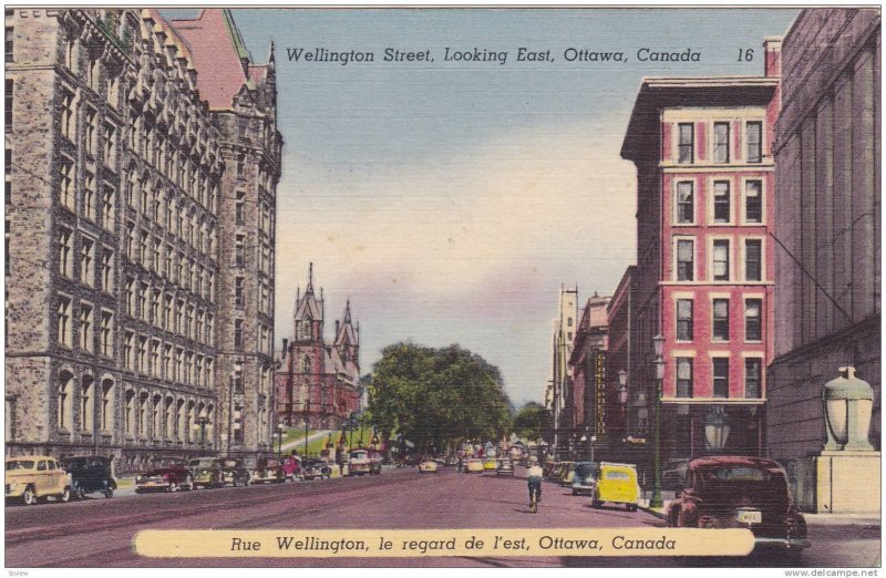 Wellington Street, Looking East, Ottawa, Ontario, Canada, 1930-1940s