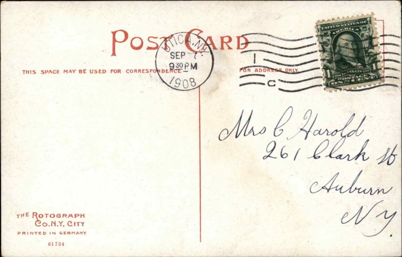 Utica NY NY Central RR Train Station Depot c1910 Postcard 