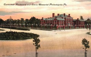 Vintage Postcard 1910's Torresdale Blvd. & Elkins Memorial Philadelphia Penn. PA