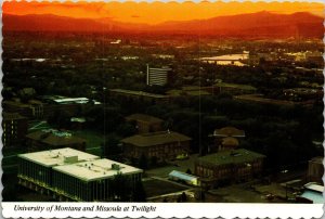 University Montana Missoula Twilight Postcard it stinks 1964 to Red Lodge MT