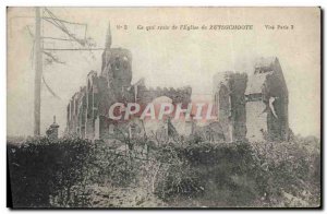 Old Postcard This Zuydschoote That Remains L & # 39Eglise