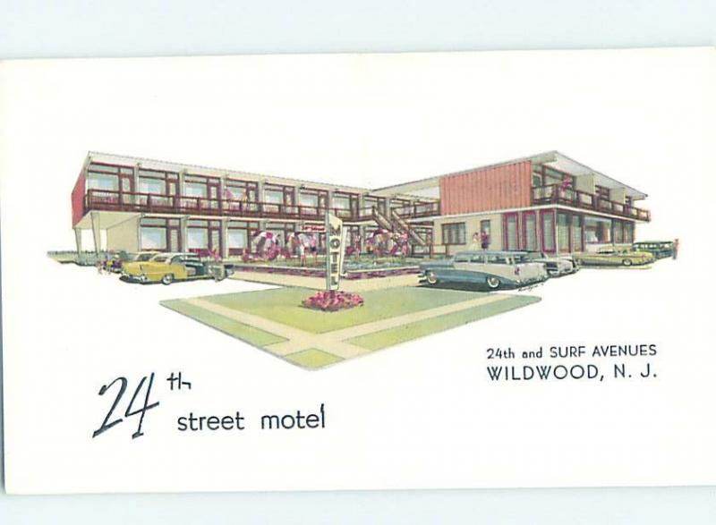 Unused Pre-1980 MOTEL SCENE Wildwood New Jersey NJ G7295-12