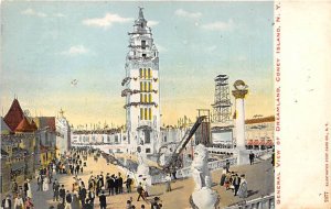 General View of Dreamland Coney Island, NY, USA Amusement Park Unused 