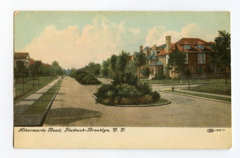 Postcard Albermarle Road Flatbush-Brooklyn N. Y. New York Standard View Card 