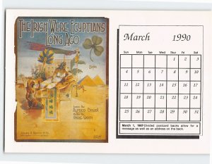 Postcard The Irish Were Egyptians Long Ago March 1990 Sheet Music Calendar