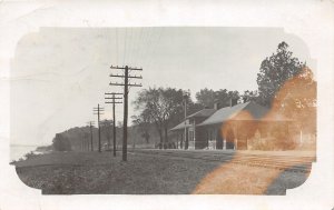 H37/ Jefferson Barracks Missouri RPPC Postcard c1910 Railroad Depot Station