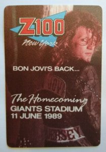 Bon Jovi Backstage Pass Giants Stadium Tour Original 1989 Rock Music New Jersey