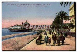 Old Postcard Nice The promenade pier and dock the US