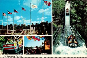 Georgia Atlanta Six Flags Over Georgia Day Entrance Mine Train Balloons and L...