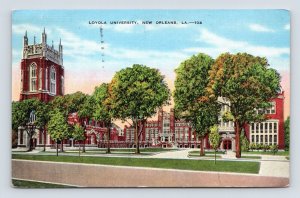 Loyola University New Orleans Louisiana LA Linen Postcard Q2