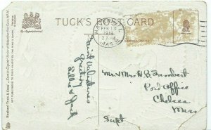 TUCK'S vintage 1918 Embossed Valentine Post Card  Posted Stamps removed