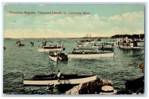 c1910's Frontenac Regatta Thousand Islands St. Lawrence River Boats Postcard