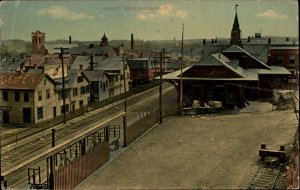 Woonsocket RI RR Train Depot Station c1910 Postcard