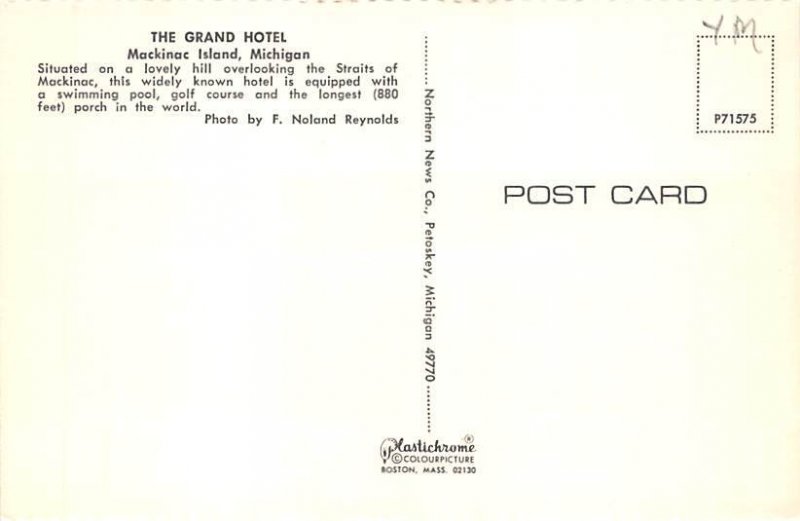 The Grand Hotel World Famous Summer Hotels - Mackinac Island, Michigan MI