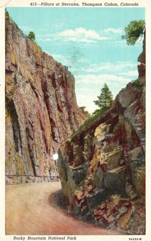 Vintage Postcard Pillars Of Hercules Thompson Cañon Rocky Mountain National Park