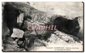 Old Postcard Dauphine Sassenage the Interior of tanks Devil's Chimney