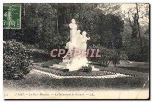 Old Postcard Paris Parc Monceau Monument From Gounod