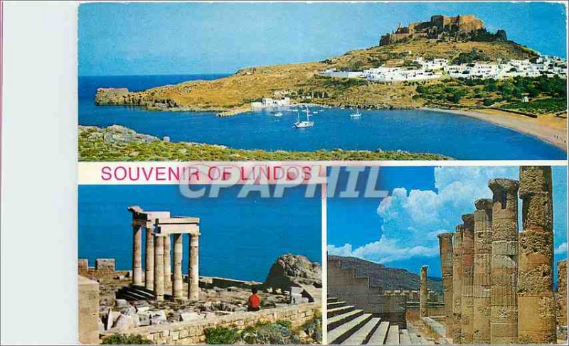 Modern Postcard Souvenir of Lindos Rhodes