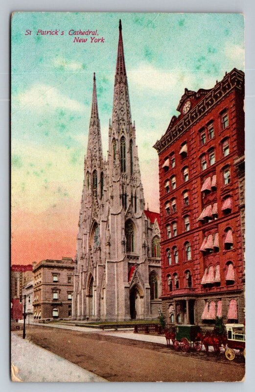 St. Patrick's Cathedral New York City Vintage Unposted Street View Post Card